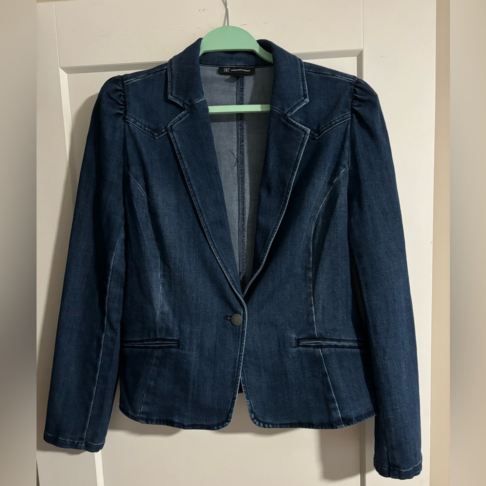 INC dressy jean jacket. Size Large